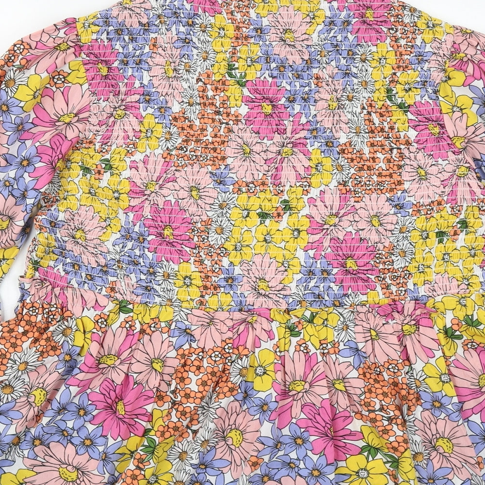 Simply Be Womens Multicoloured Floral Polyester Basic Blouse Size 16 Round Neck