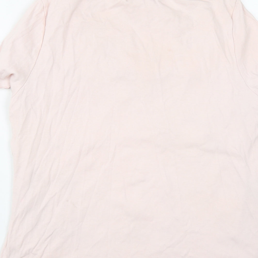 Dorothy Perkins Womens Pink  Cotton Basic T-Shirt Size XL Round Neck