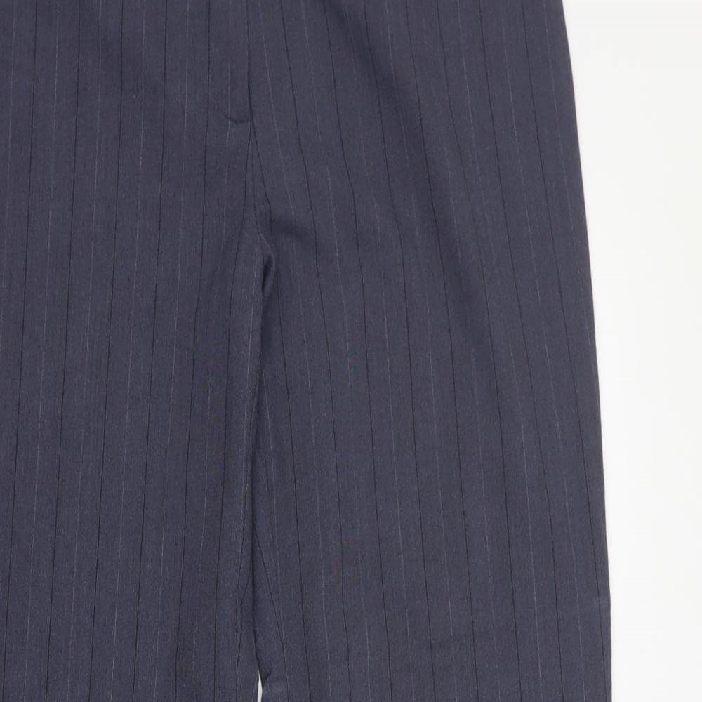 NEXT Womens Blue Striped Polyester Dress Pants Trousers Size 10 L31 in Regular Zip