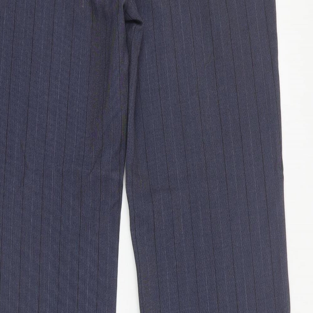 NEXT Womens Blue Striped Polyester Dress Pants Trousers Size 10 L31 in Regular Zip