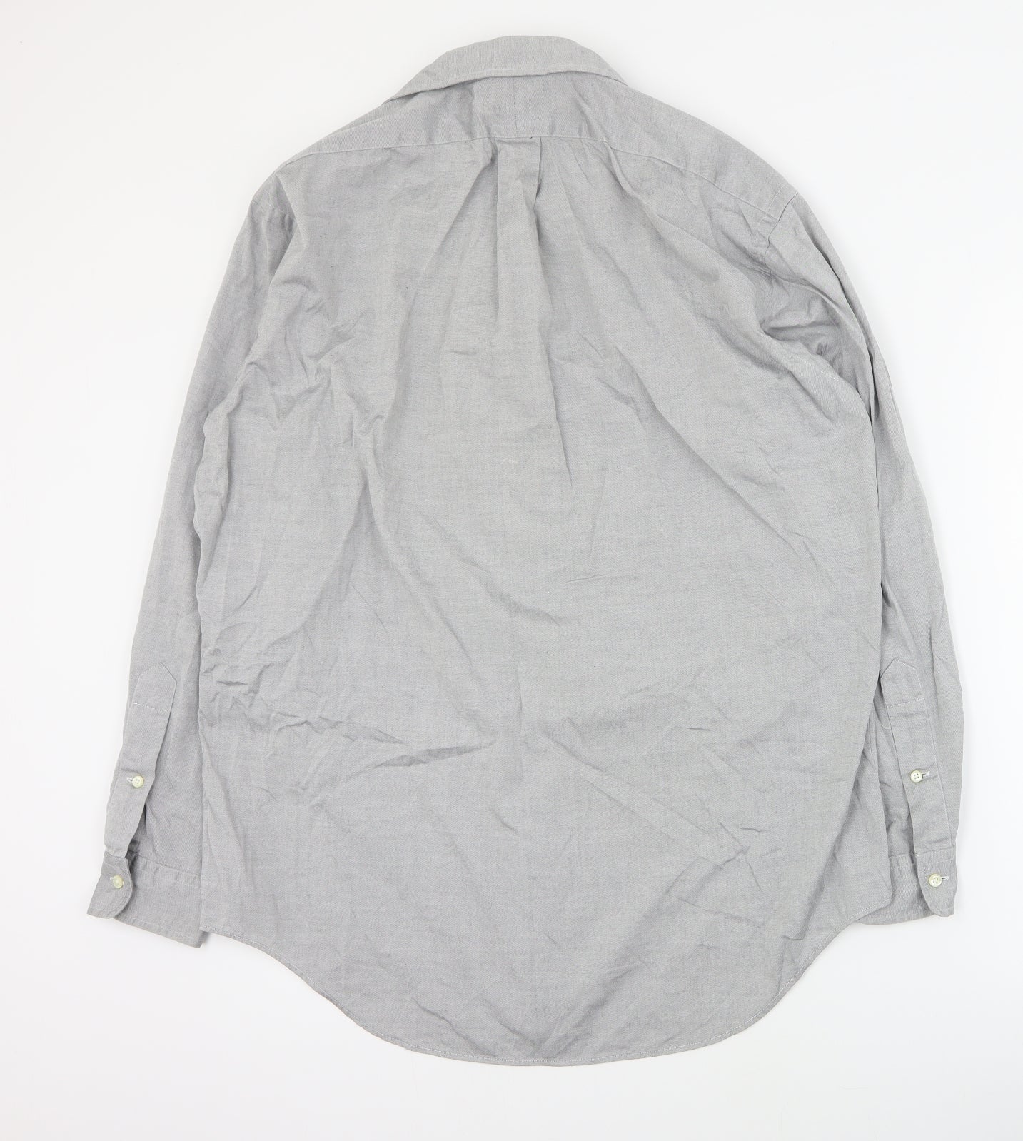 Ralph Lauren Mens Grey  Cotton  Button-Up Size 15.5 Collared Button