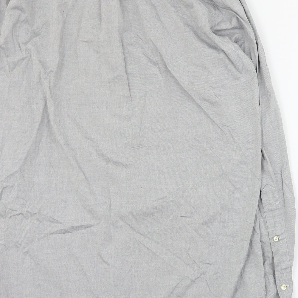 Ralph Lauren Mens Grey  Cotton  Button-Up Size 15.5 Collared Button