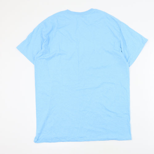 Gildan Womens Blue  Cotton Basic T-Shirt Size M Crew Neck - Slogan