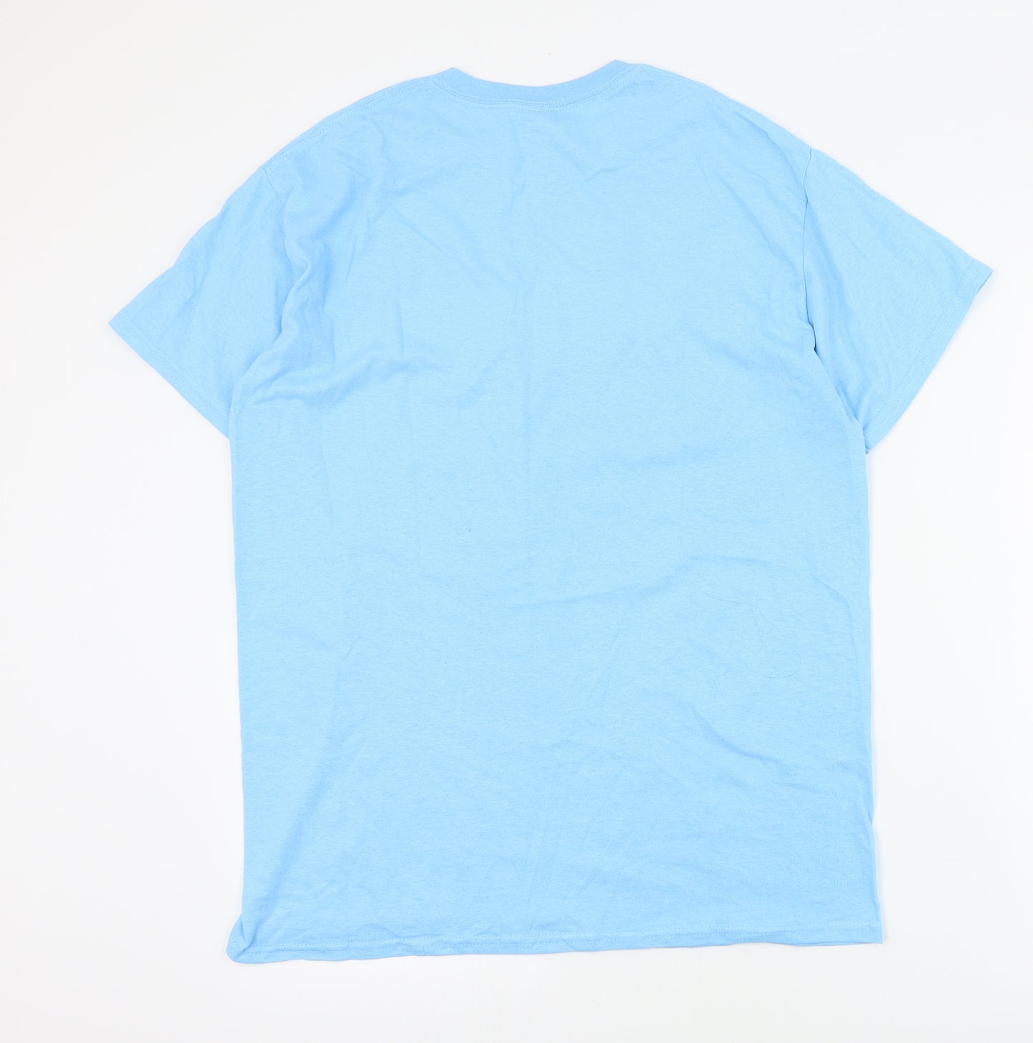 Gildan Womens Blue  Cotton Basic T-Shirt Size M Crew Neck - Slogan
