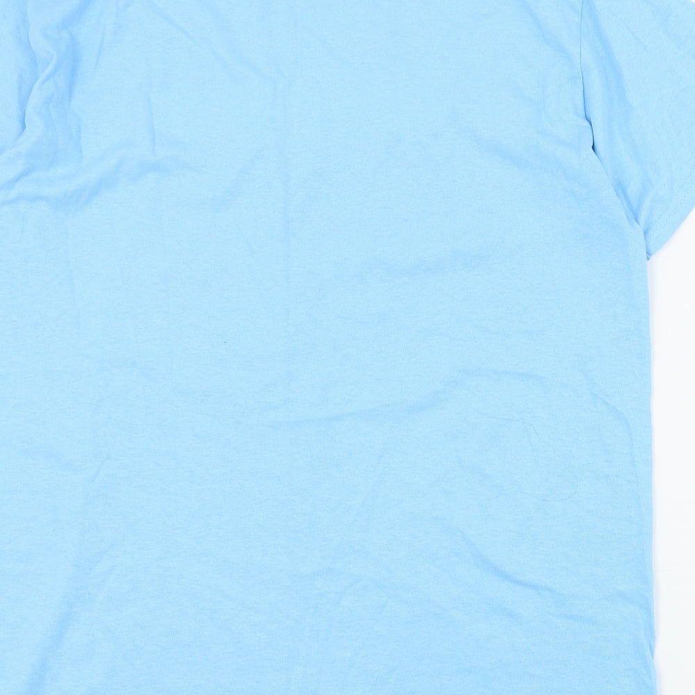 Gildan Womens Blue  Cotton Basic T-Shirt Size M Crew Neck - Slogan