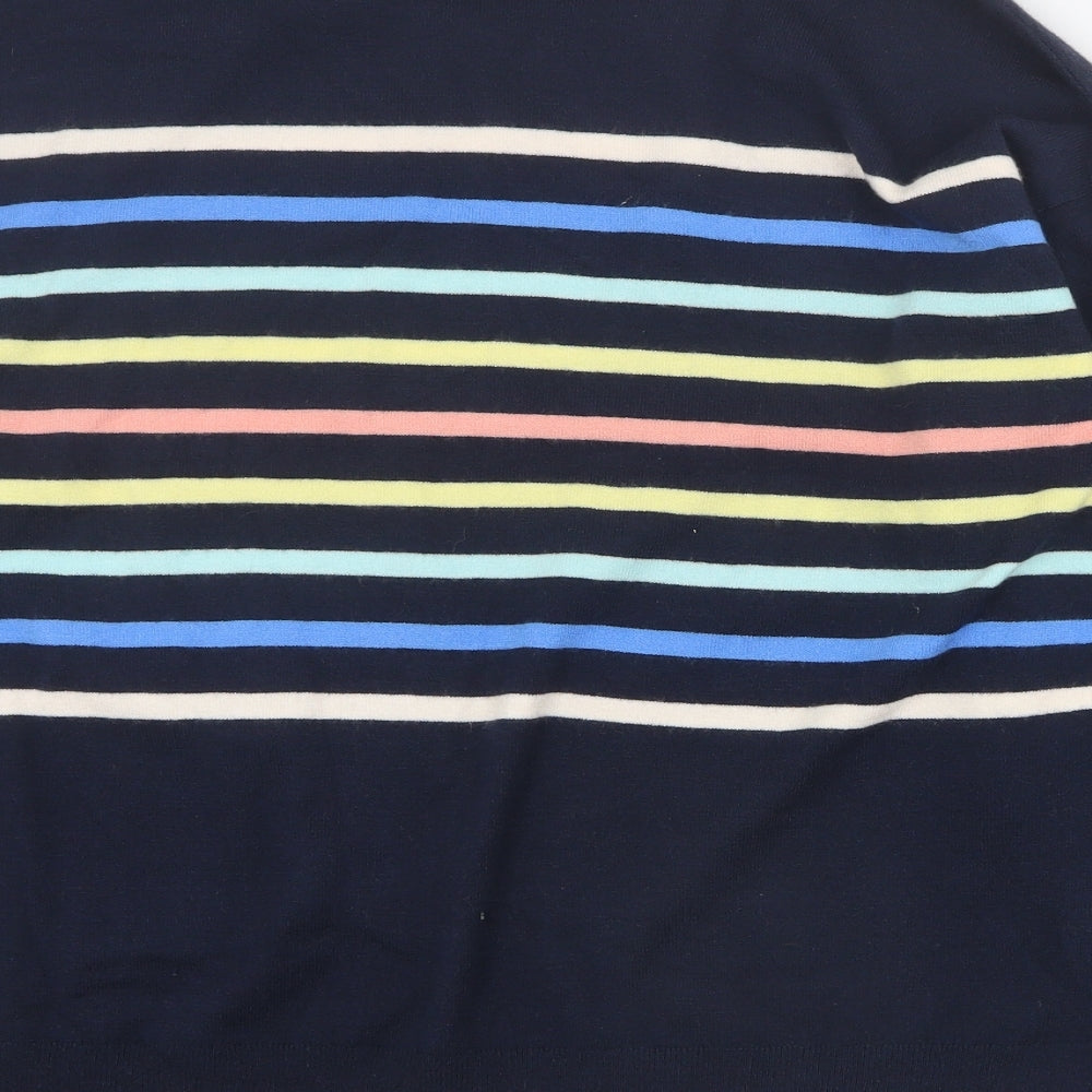 Dunnes Womens Multicoloured Round Neck Striped Viscose Pullover Jumper Size M
