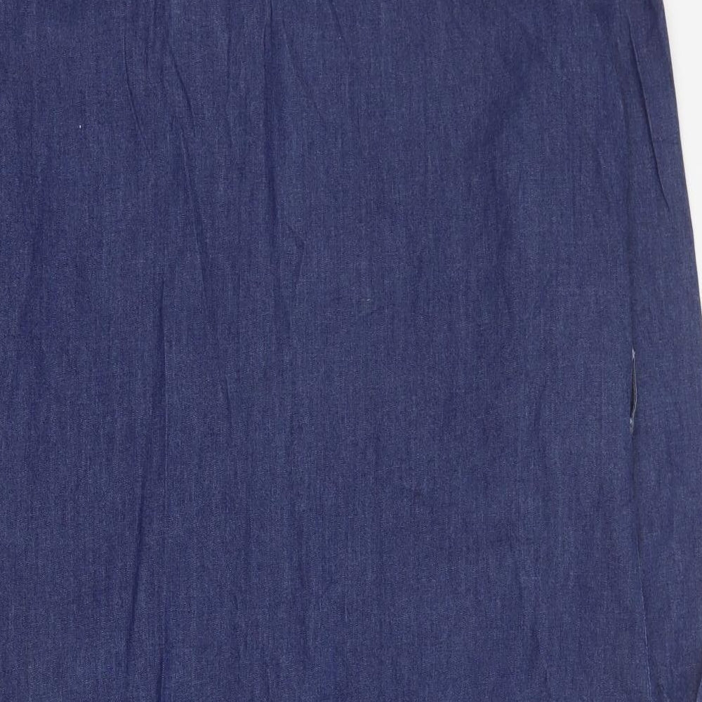 Studio Womens Blue  Cotton Shirt Dress  Size 14  Collared Button
