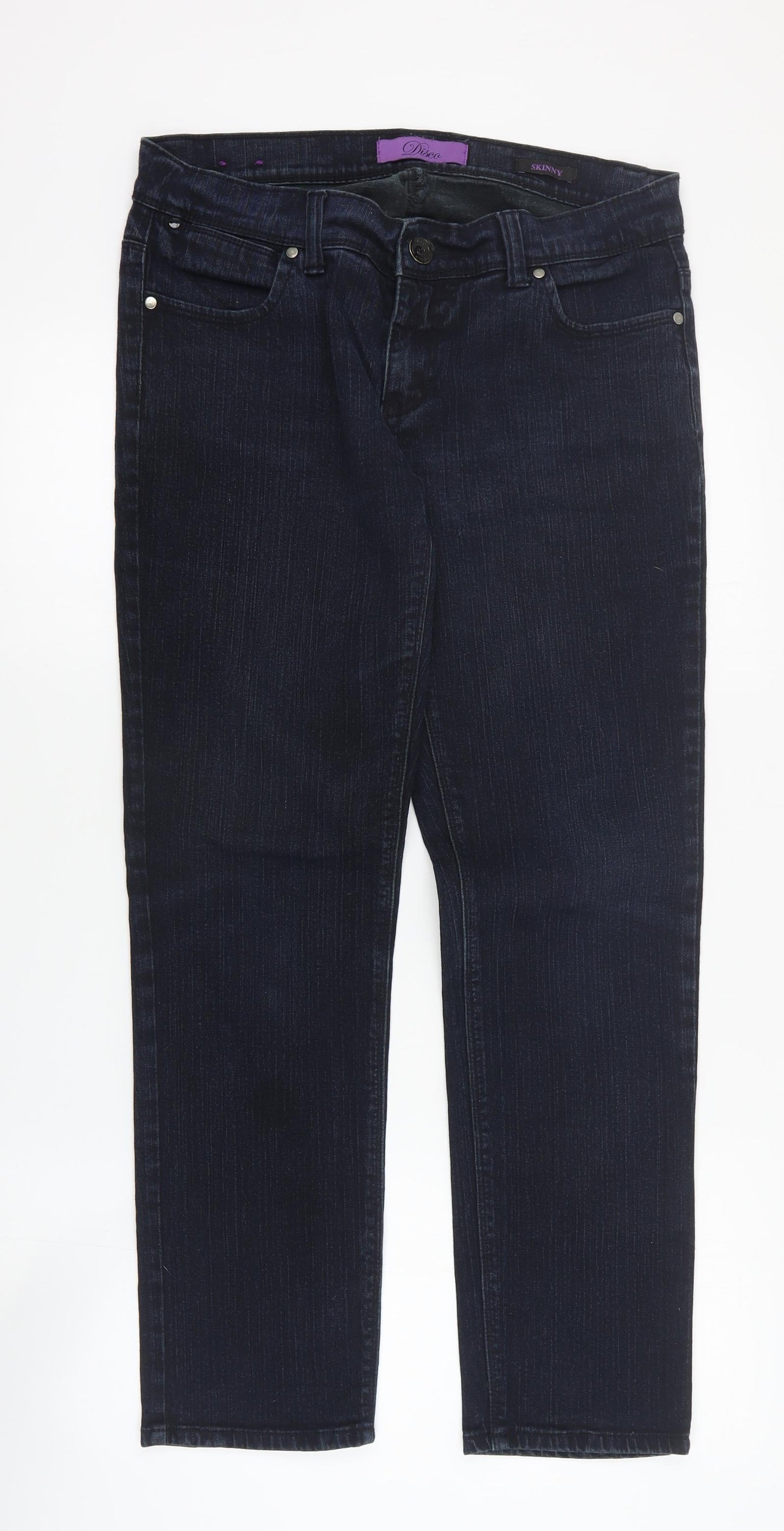 House of Denim Womens Blue  Cotton Skinny Jeans Size 14 L30 in Regular Zip