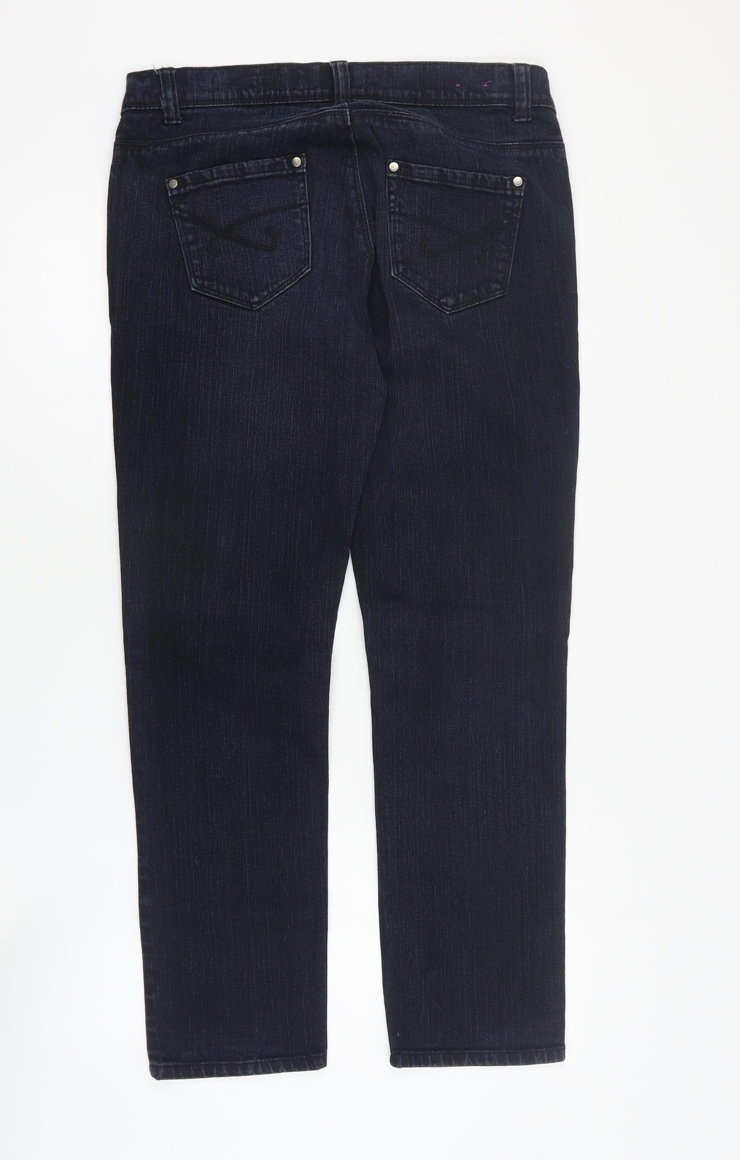 House of Denim Womens Blue  Cotton Skinny Jeans Size 14 L30 in Regular Zip