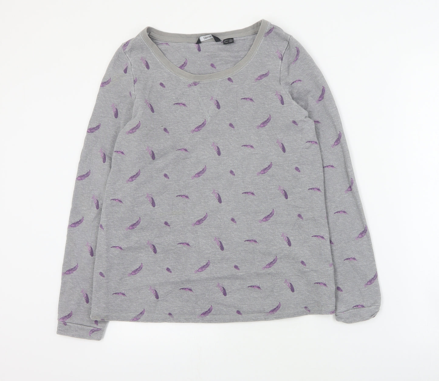 ESMARA Womens Grey Geometric Cotton Pullover Sweatshirt Size S  Pullover