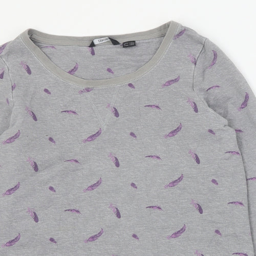 ESMARA Womens Grey Geometric Cotton Pullover Sweatshirt Size S  Pullover