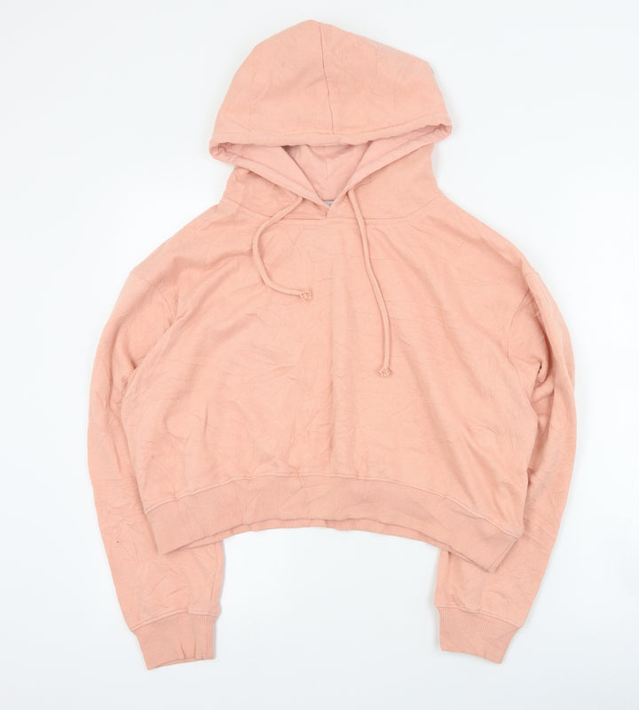In the Style Womens Pink Cotton Pullover Hoodie Size 14 Pullover - Cropped