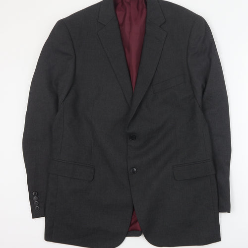Marks and Spencer Mens Grey  Polyester Jacket Suit Jacket Size L