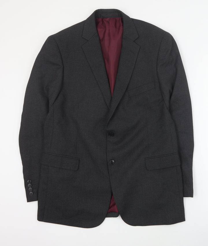 Marks and Spencer Mens Grey  Polyester Jacket Suit Jacket Size L