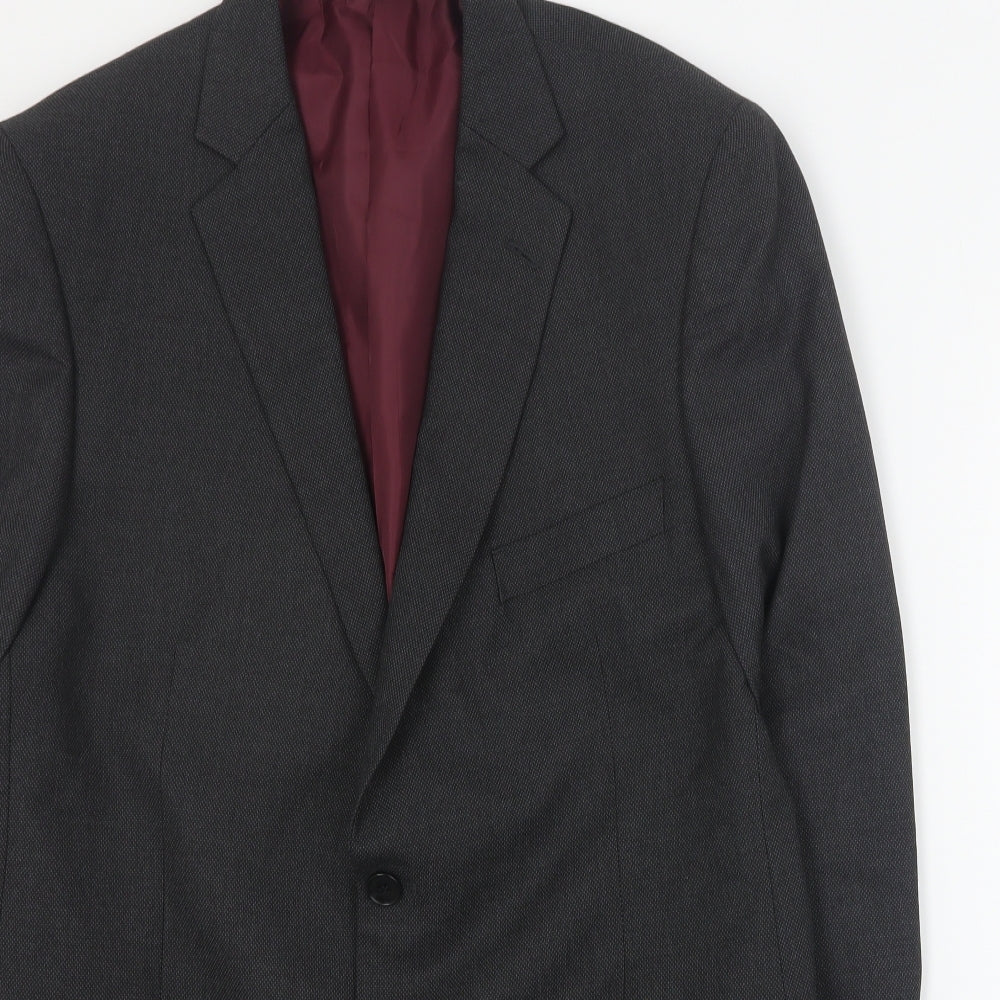 Marks and Spencer Mens Grey  Polyester Jacket Suit Jacket Size L