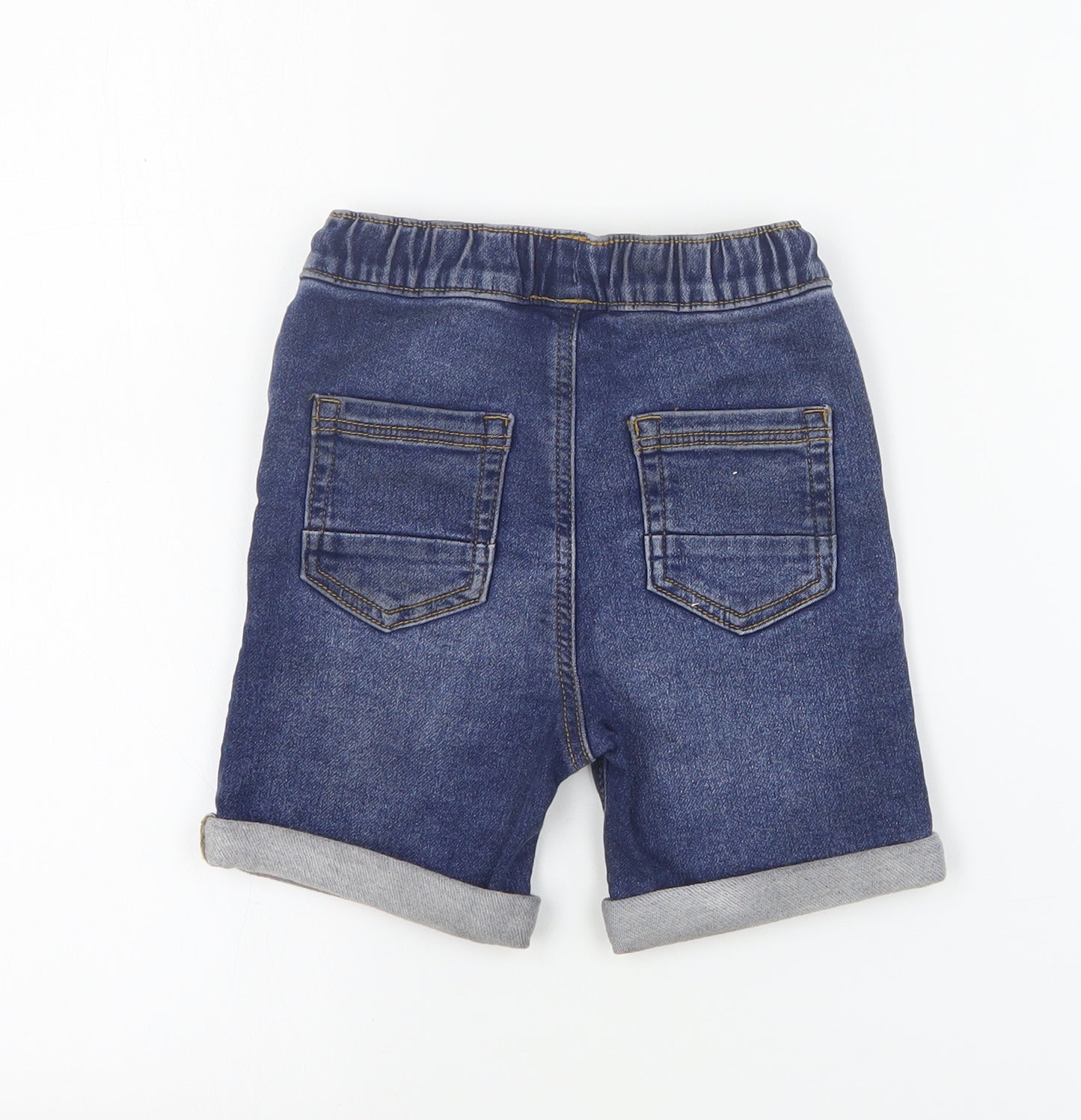 George Boys Blue  Cotton Biker Shorts Size 3-4 Years  Regular Drawstring