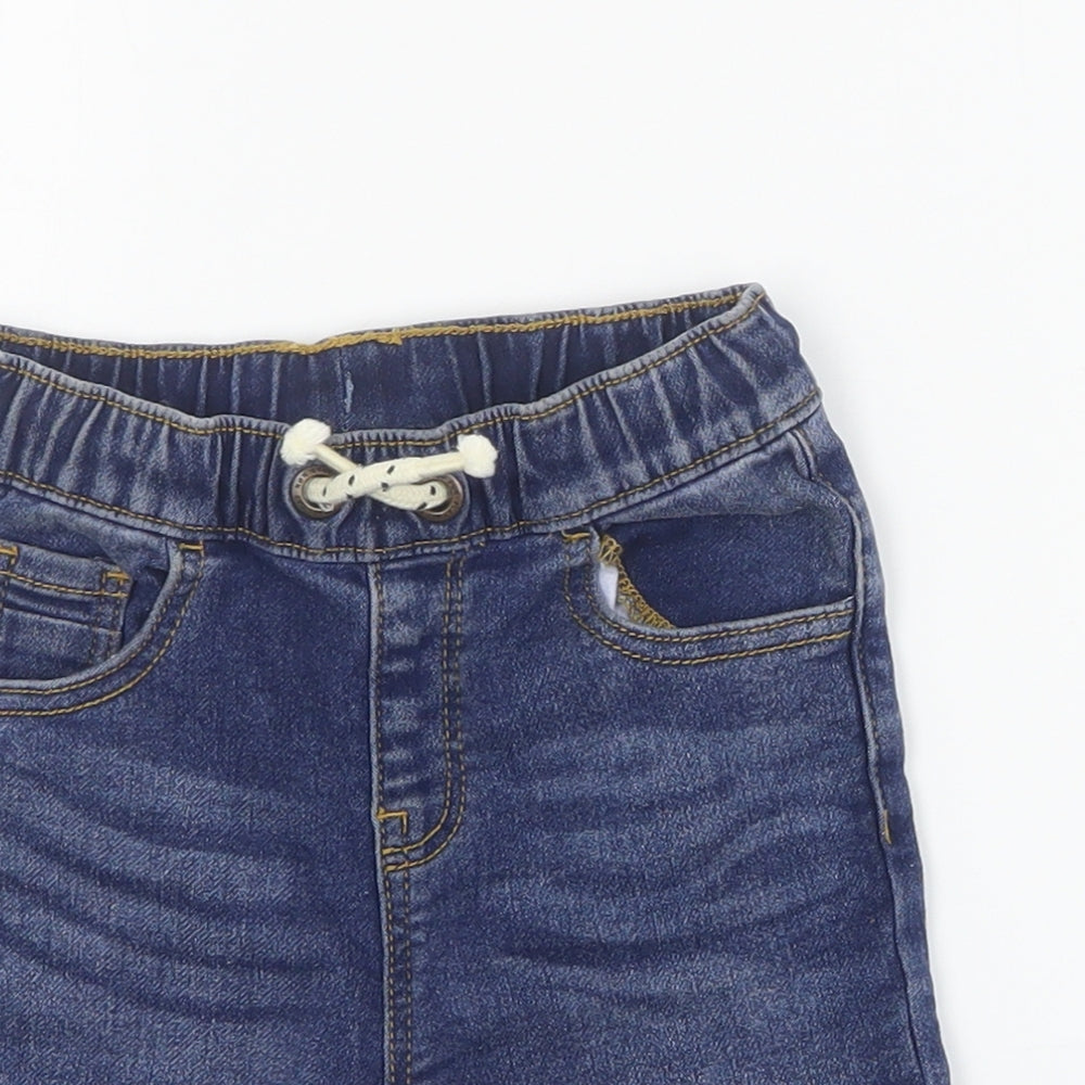 George Boys Blue  Cotton Biker Shorts Size 3-4 Years  Regular Drawstring