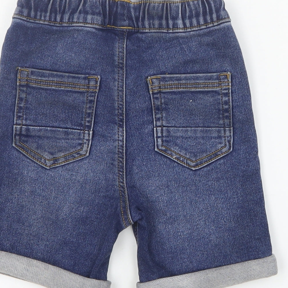 George Boys Blue  Cotton Biker Shorts Size 3-4 Years  Regular Drawstring