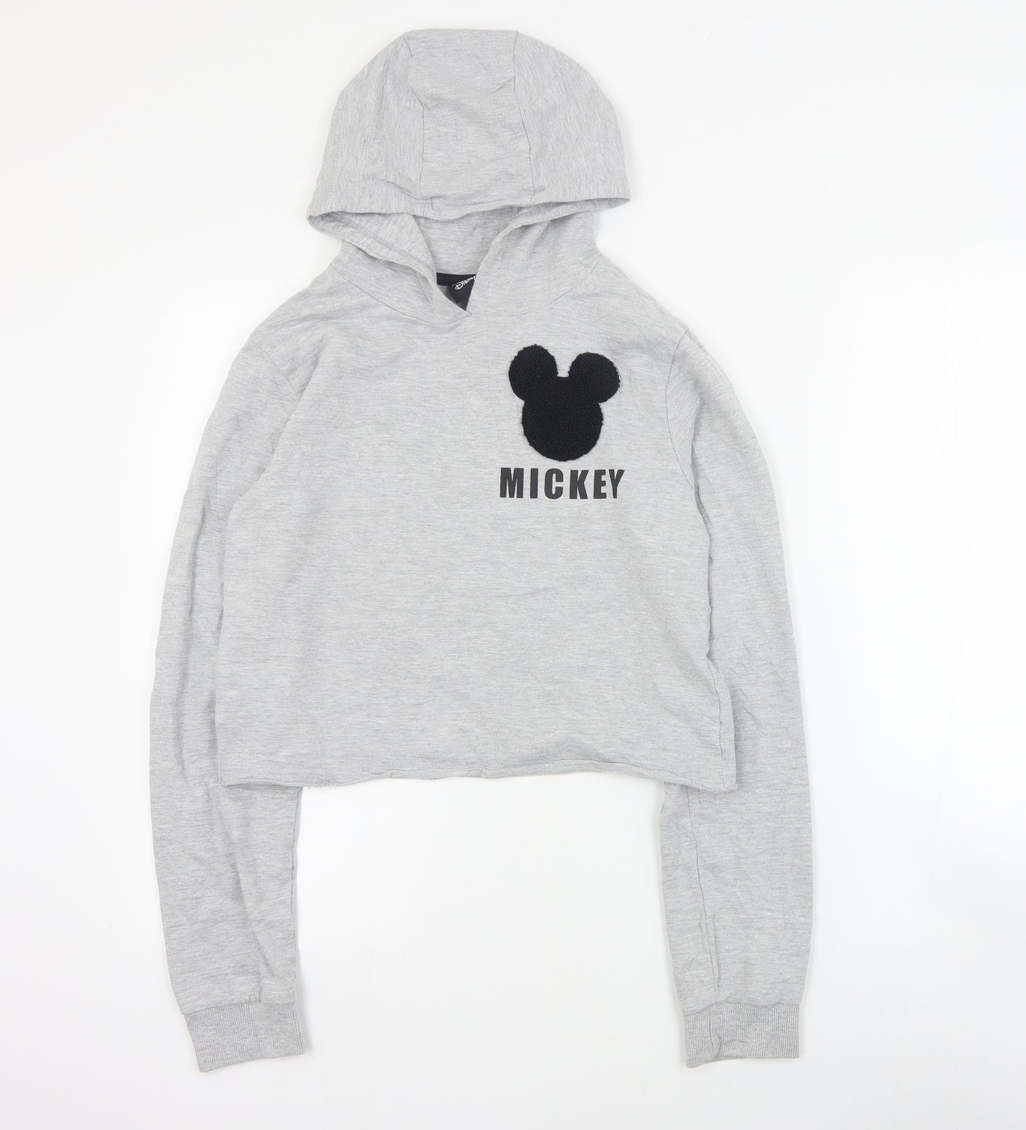 M&Co Girls Grey  Cotton Pullover Hoodie Size 13 Years  Pullover - Mickey Mouse