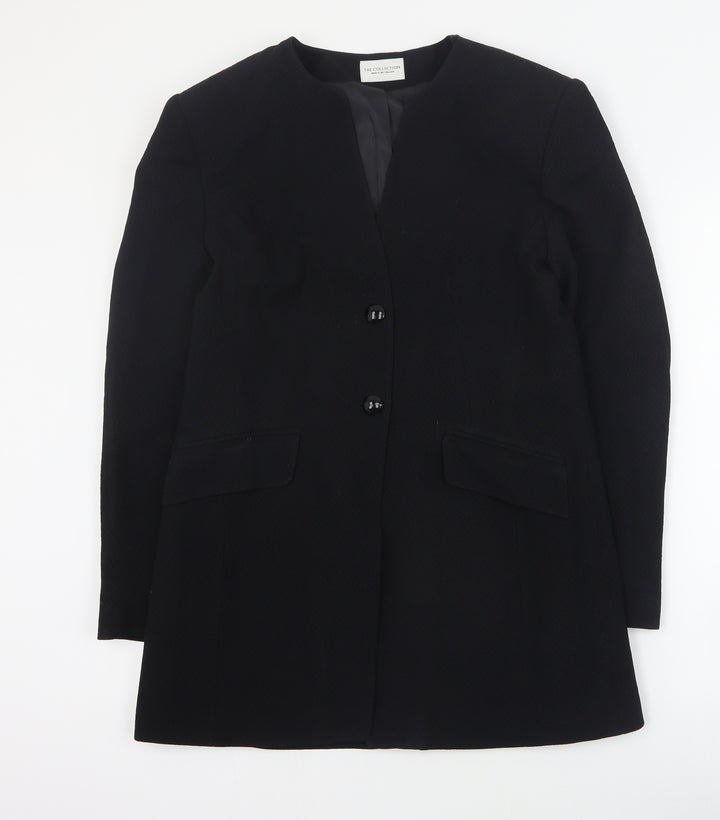 House of Fraser Womens Black Jacket Blazer Size 12 Button