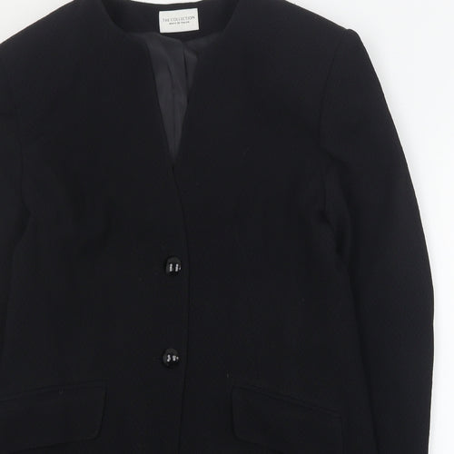 House of Fraser Womens Black   Jacket Blazer Size 12  Button