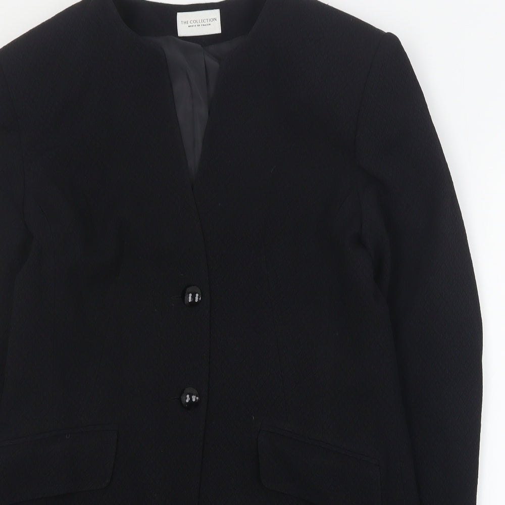 House of Fraser Womens Black   Jacket Blazer Size 12  Button