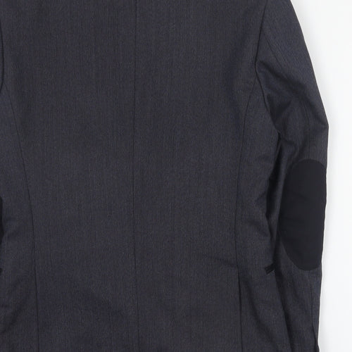 H&M Mens Grey  Polyester Jacket Suit Jacket Size S