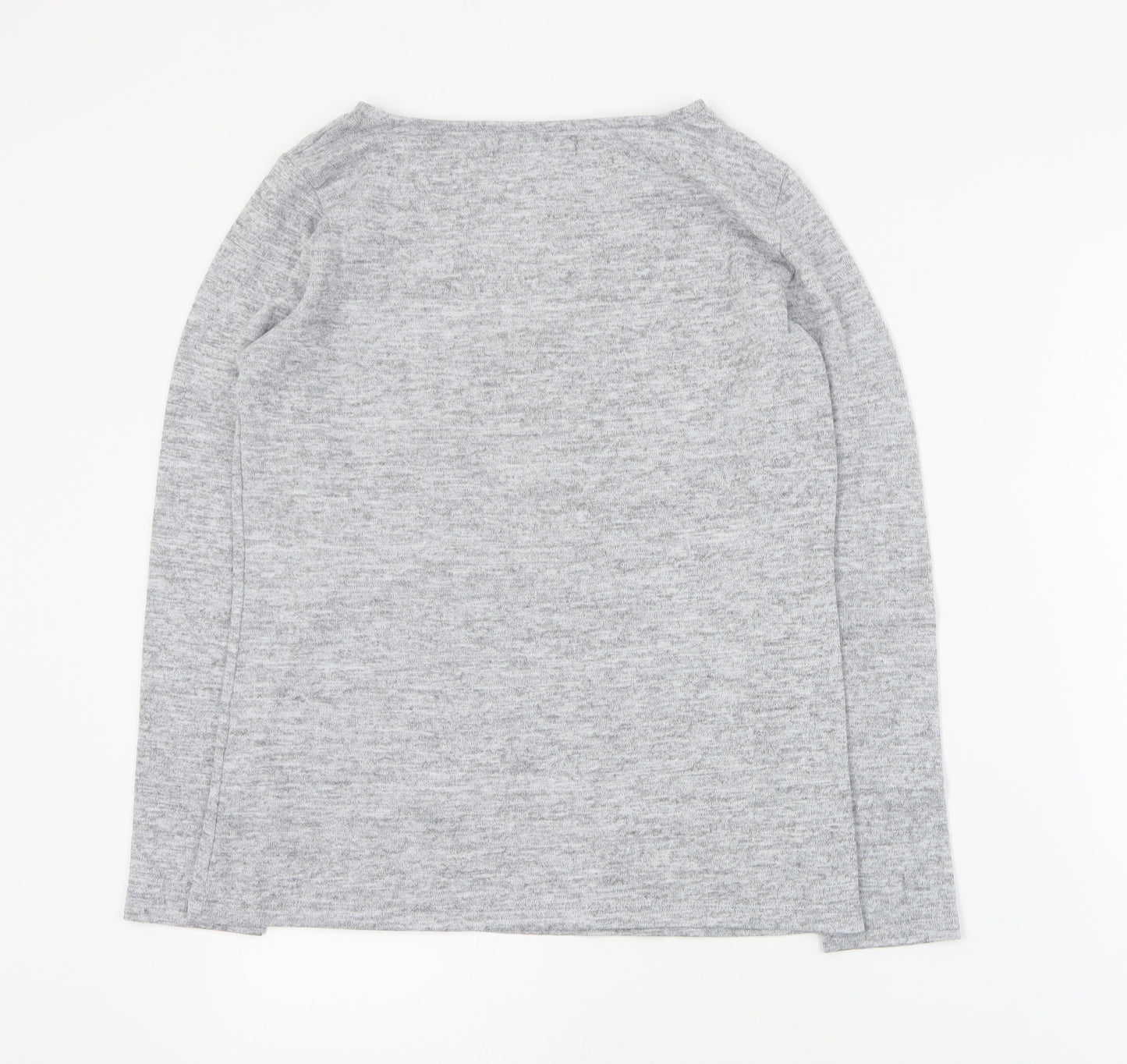 Jessica Graff Womens Grey Round Neck  Acrylic Pullover Jumper Size S