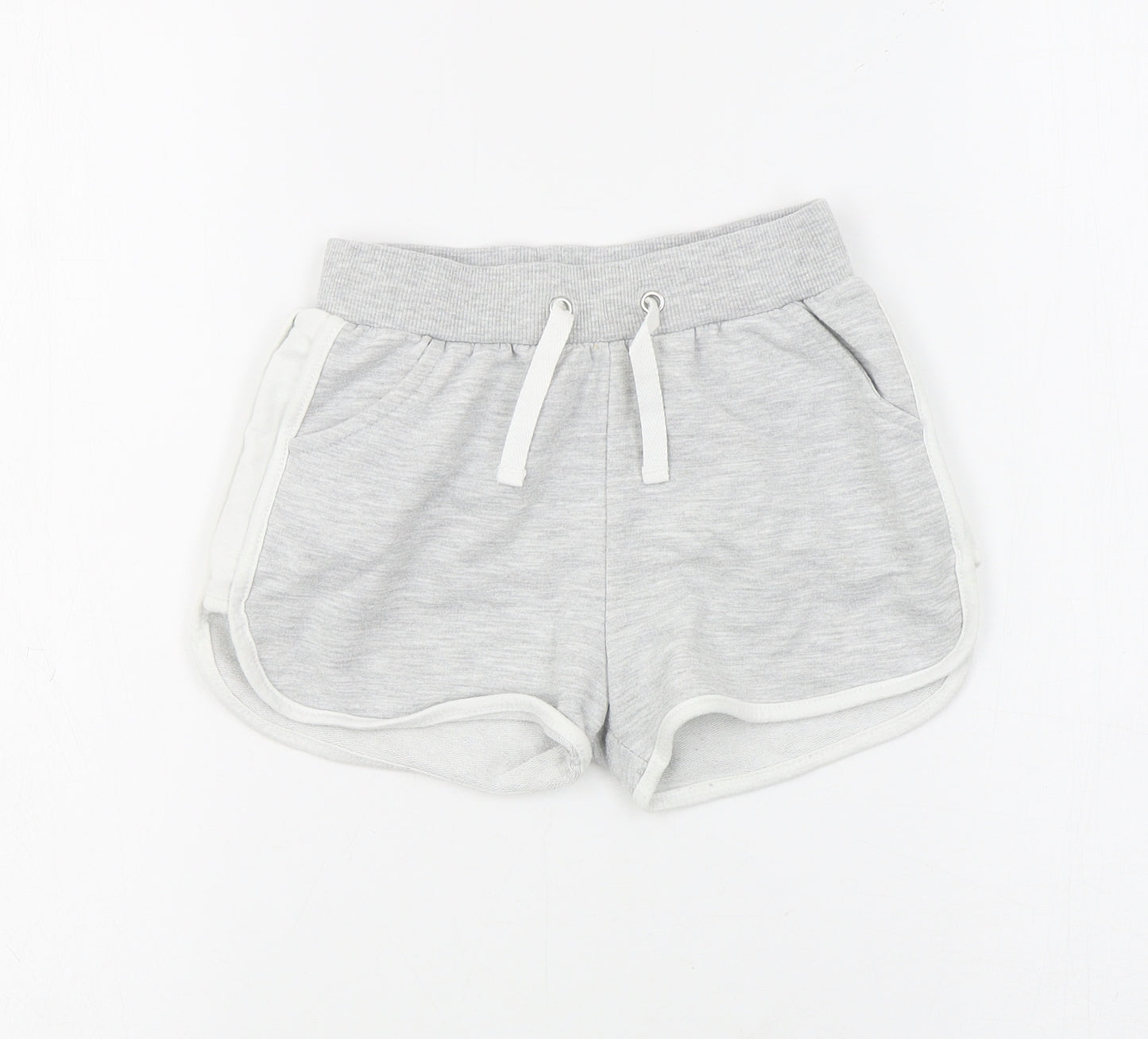 Primark Girls Grey  Cotton Sweat Shorts Size 6-7 Years  Regular Drawstring