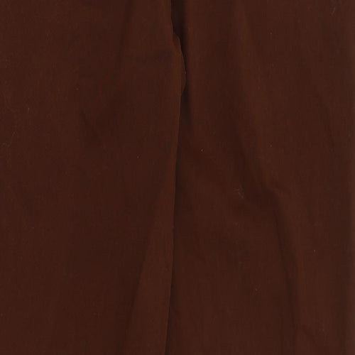 Marks and Spencer Mens Brown  Cotton Chino Trousers Size 34 in L30 in Slim Zip