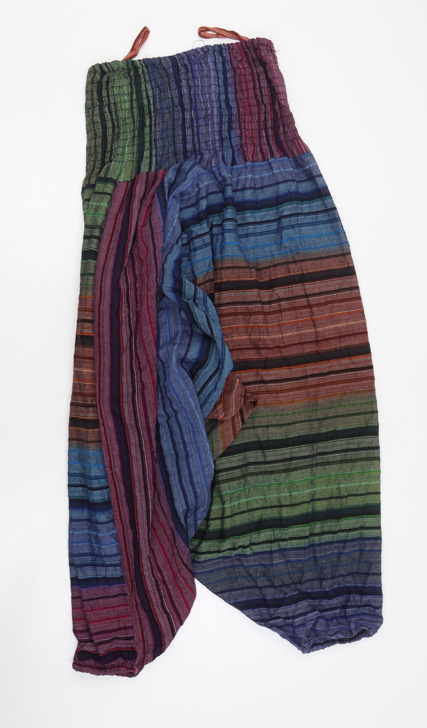 Preworn Womens Multicoloured Striped Cotton Jumpsuit One-Piece Size M L25 in Pullover - Harem pant