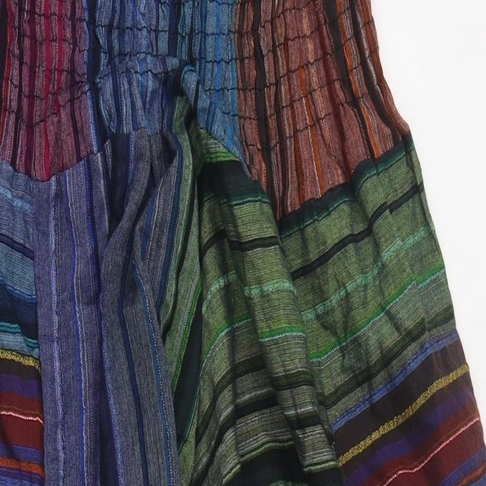 Preworn Womens Multicoloured Striped Cotton Jumpsuit One-Piece Size M L25 in Pullover - Harem pant