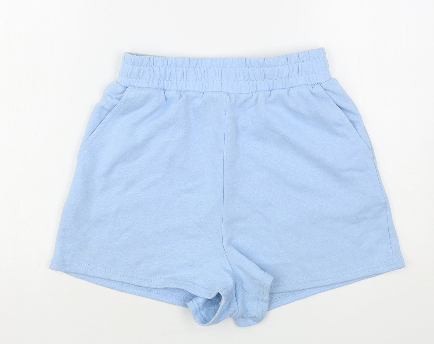 New Look Womens Blue  Cotton Sweat Shorts Size S L3 in Regular Drawstring