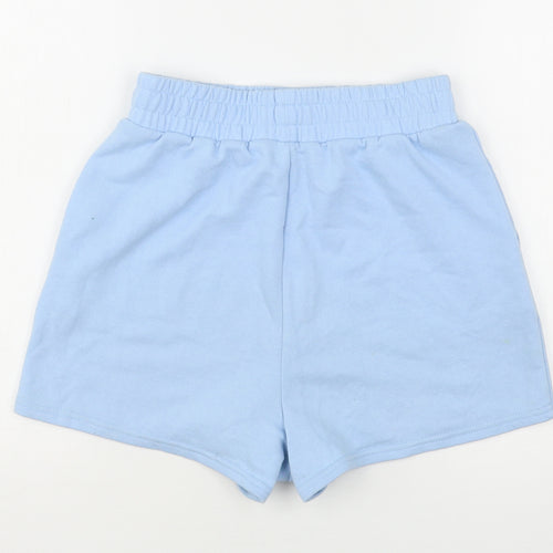 New Look Womens Blue  Cotton Sweat Shorts Size S L3 in Regular Drawstring