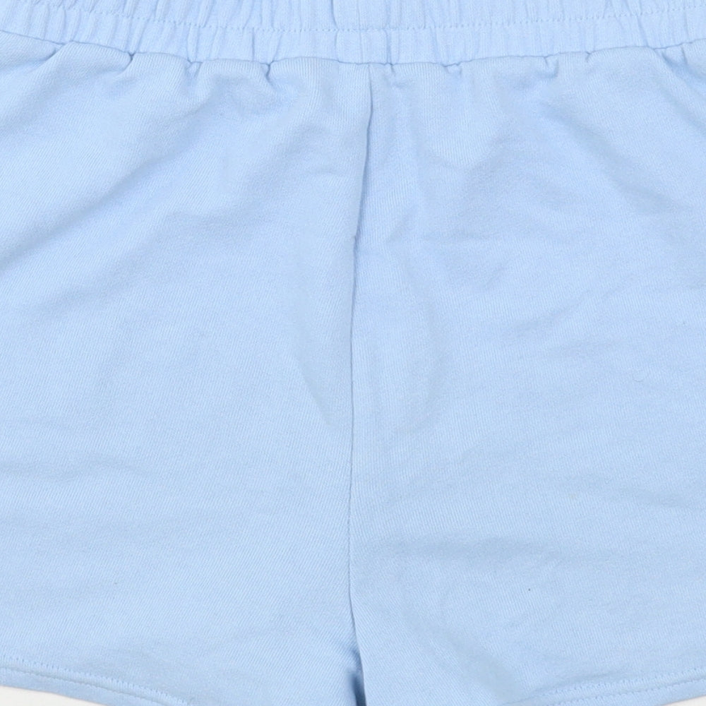 New Look Womens Blue  Cotton Sweat Shorts Size S L3 in Regular Drawstring