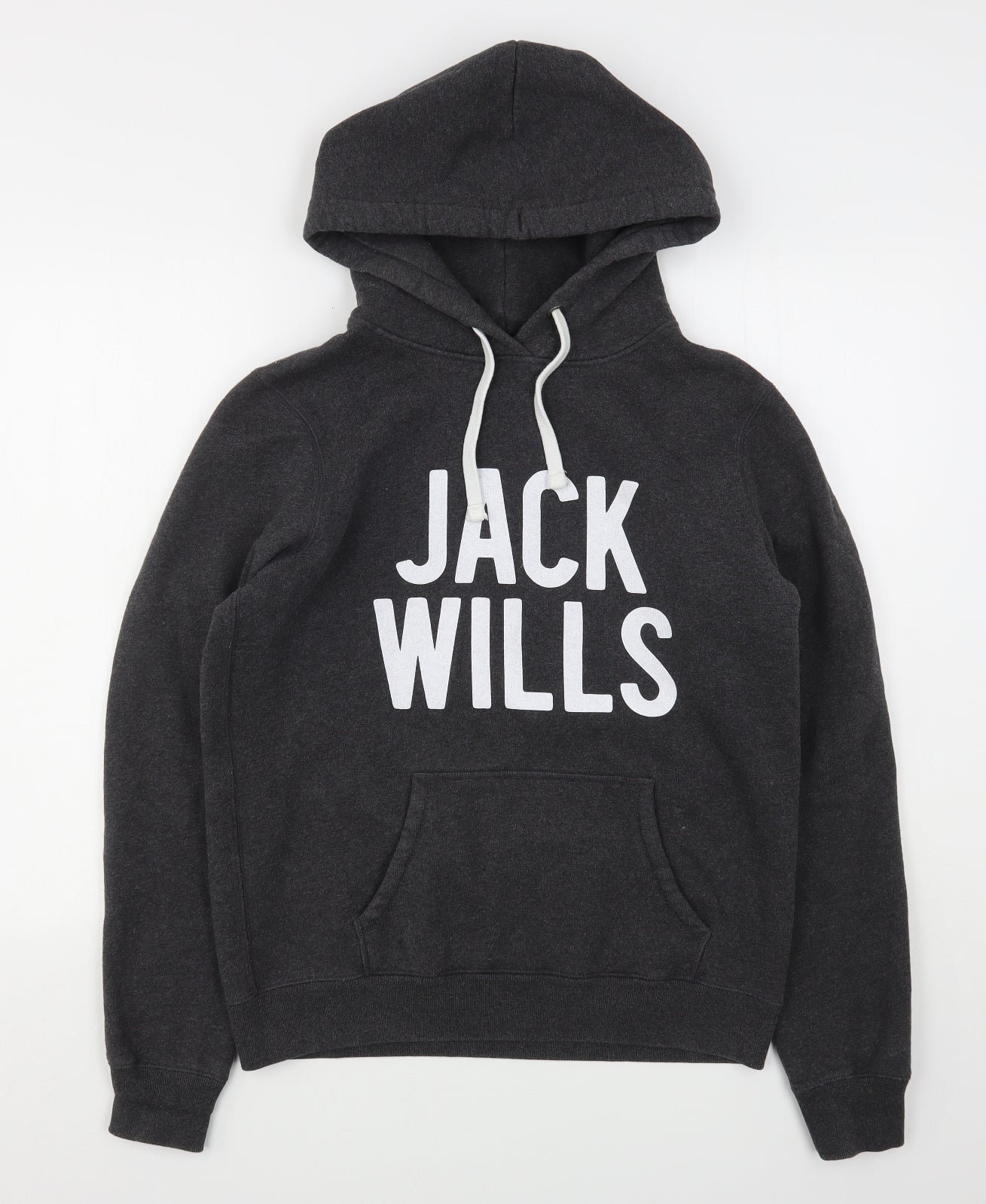 Jack Wills Womens Grey  Cotton Pullover Hoodie Size 12