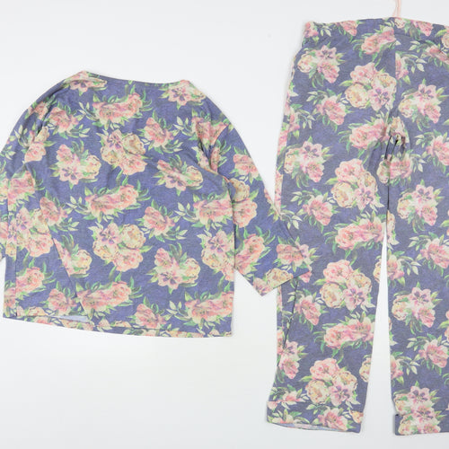 TU Womens Multicoloured Floral Polyester Top Pyjama Set Size 16