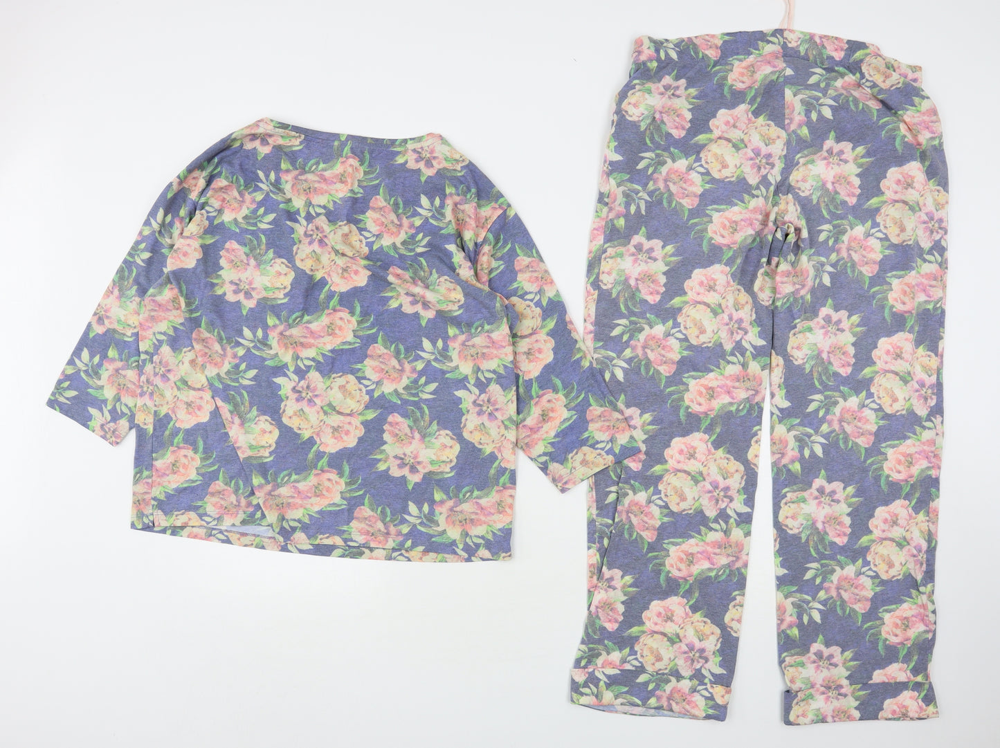 TU Womens Multicoloured Floral Polyester Top Pyjama Set Size 16