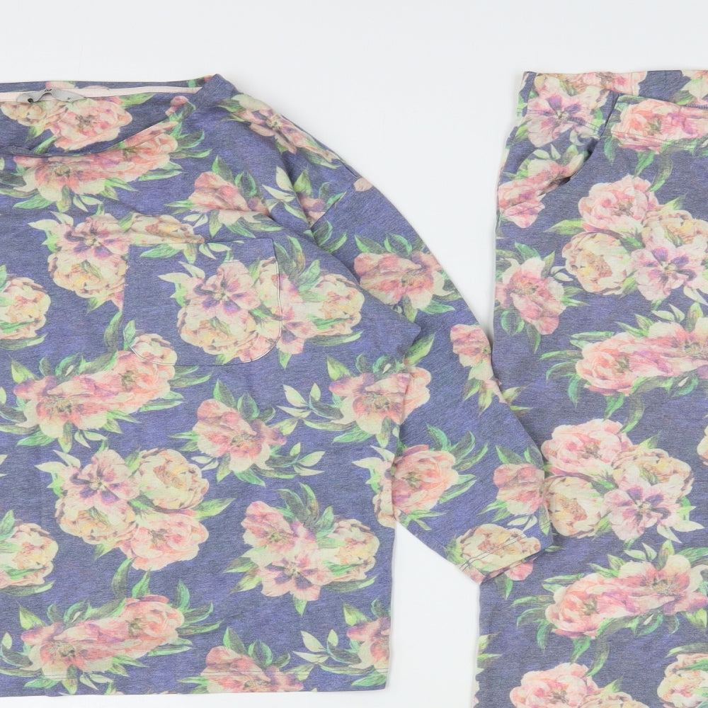 TU Womens Multicoloured Floral Polyester Top Pyjama Set Size 16