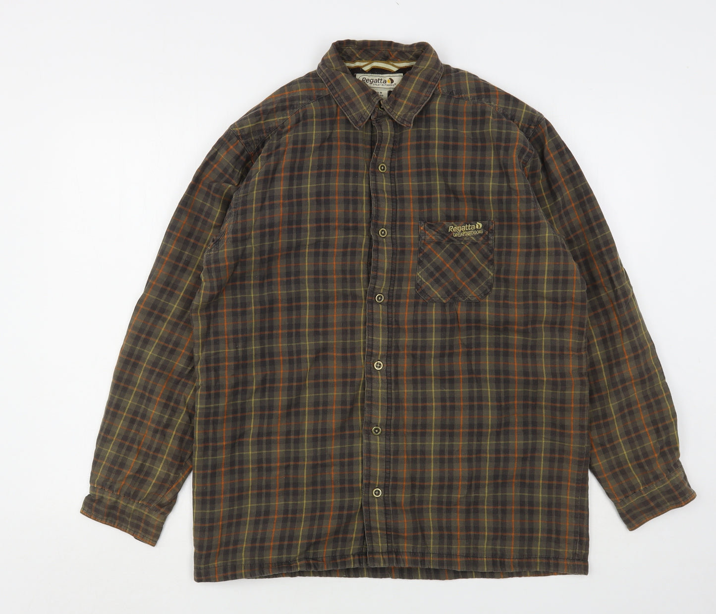 Regatta Mens Multicoloured Plaid Cotton  Button-Up Size M Collared