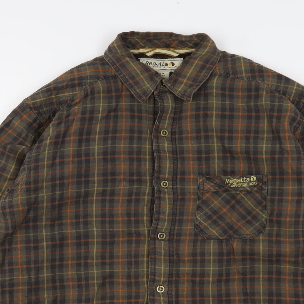 Regatta Mens Multicoloured Plaid Cotton  Button-Up Size M Collared