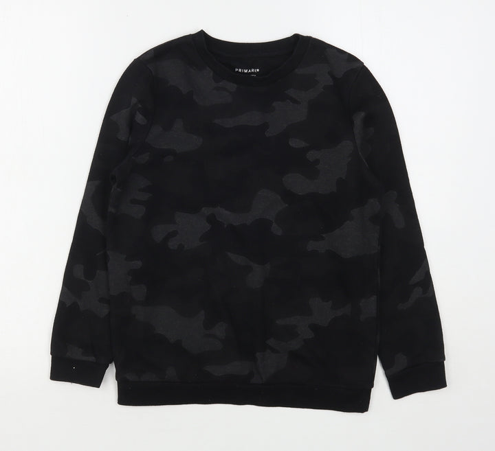 Primark Boys Black Camouflage Polyester Pullover Sweatshirt Size 9-10 Years
