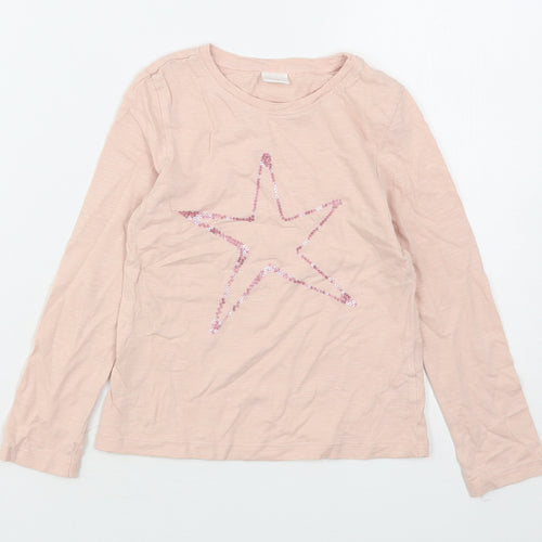 NEXT Girls Pink  Cotton Basic T-Shirt Size 4-5 Years Round Neck