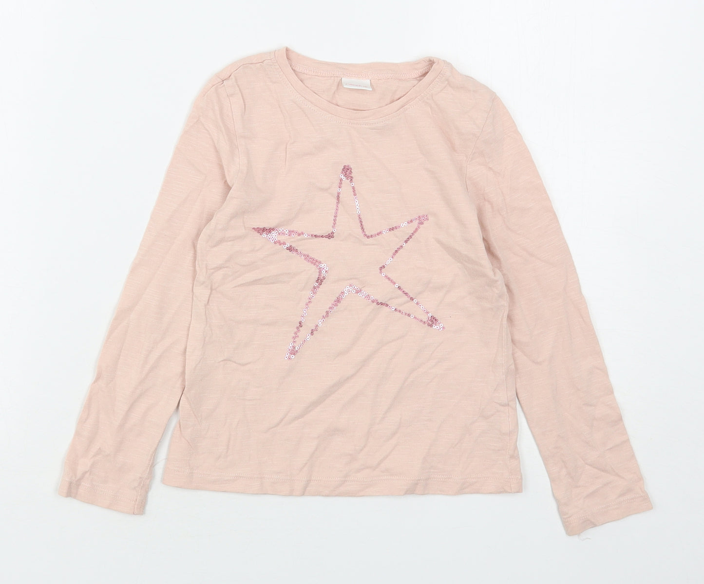 NEXT Girls Pink  Cotton Basic T-Shirt Size 4-5 Years Round Neck