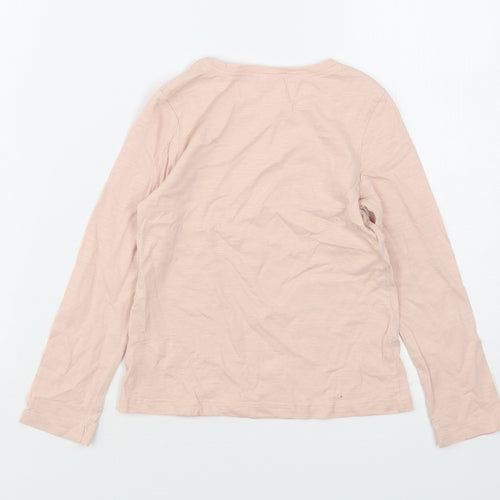 NEXT Girls Pink  Cotton Basic T-Shirt Size 4-5 Years Round Neck