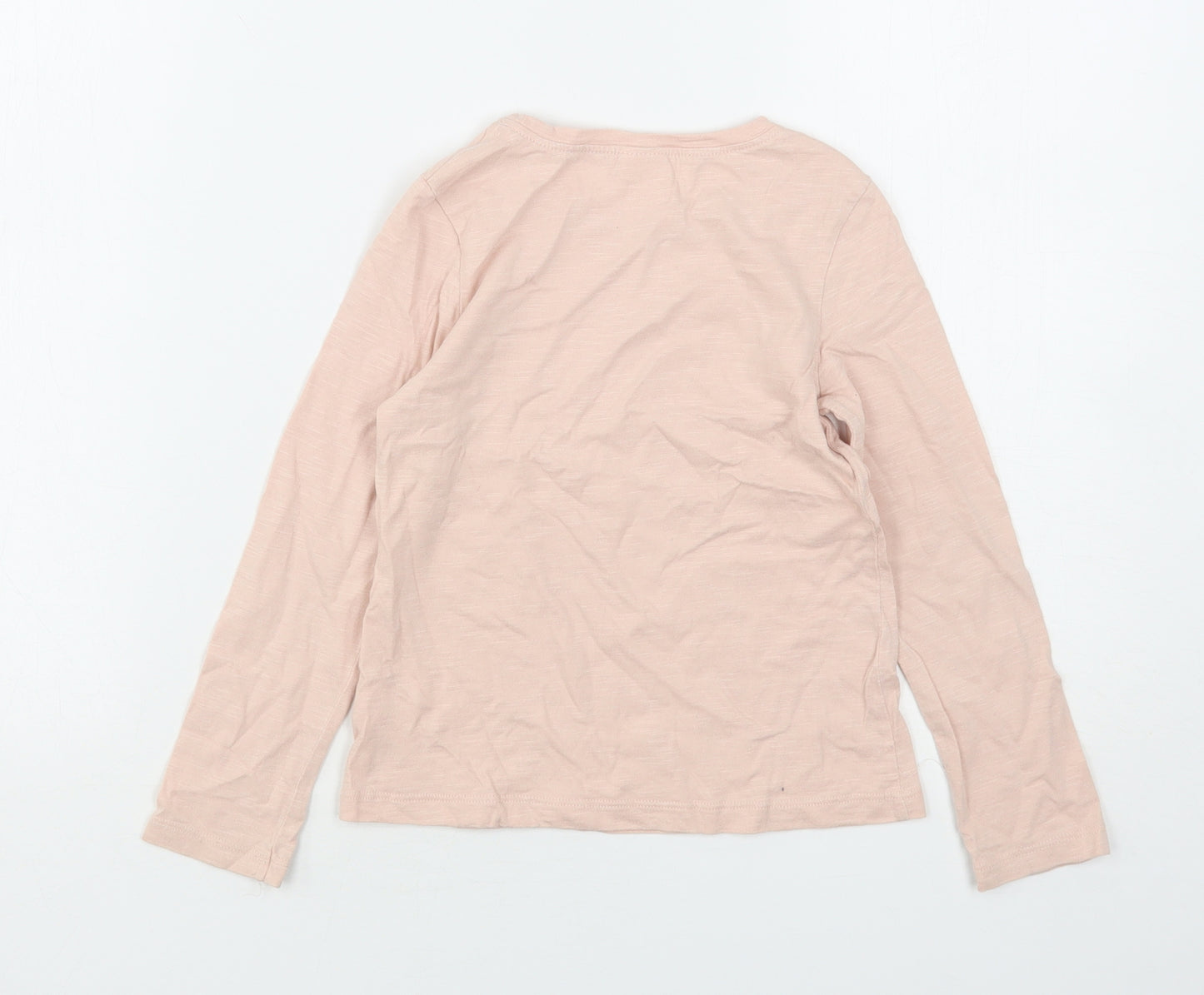 NEXT Girls Pink  Cotton Basic T-Shirt Size 4-5 Years Round Neck