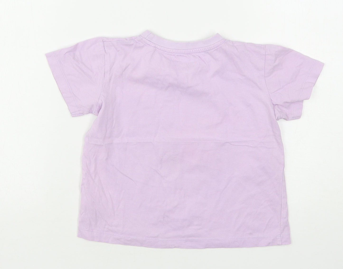 Threadgirls Girls Purple  Cotton Basic T-Shirt Size 5-6 Years Round Neck  - Unicorn