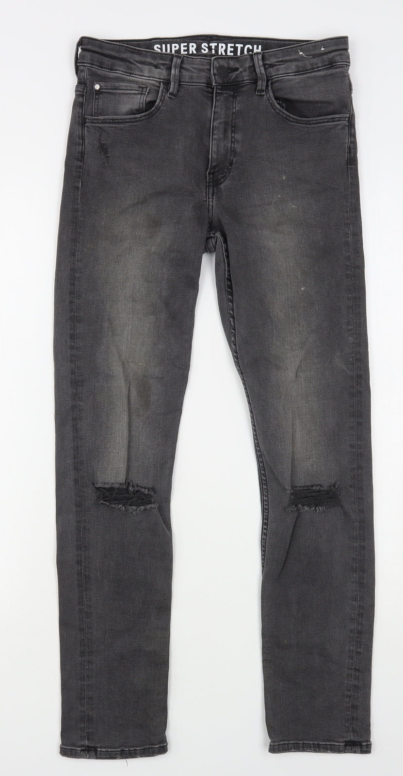 H&M Boys Grey  Cotton Skinny Jeans Size 13 Years  Regular