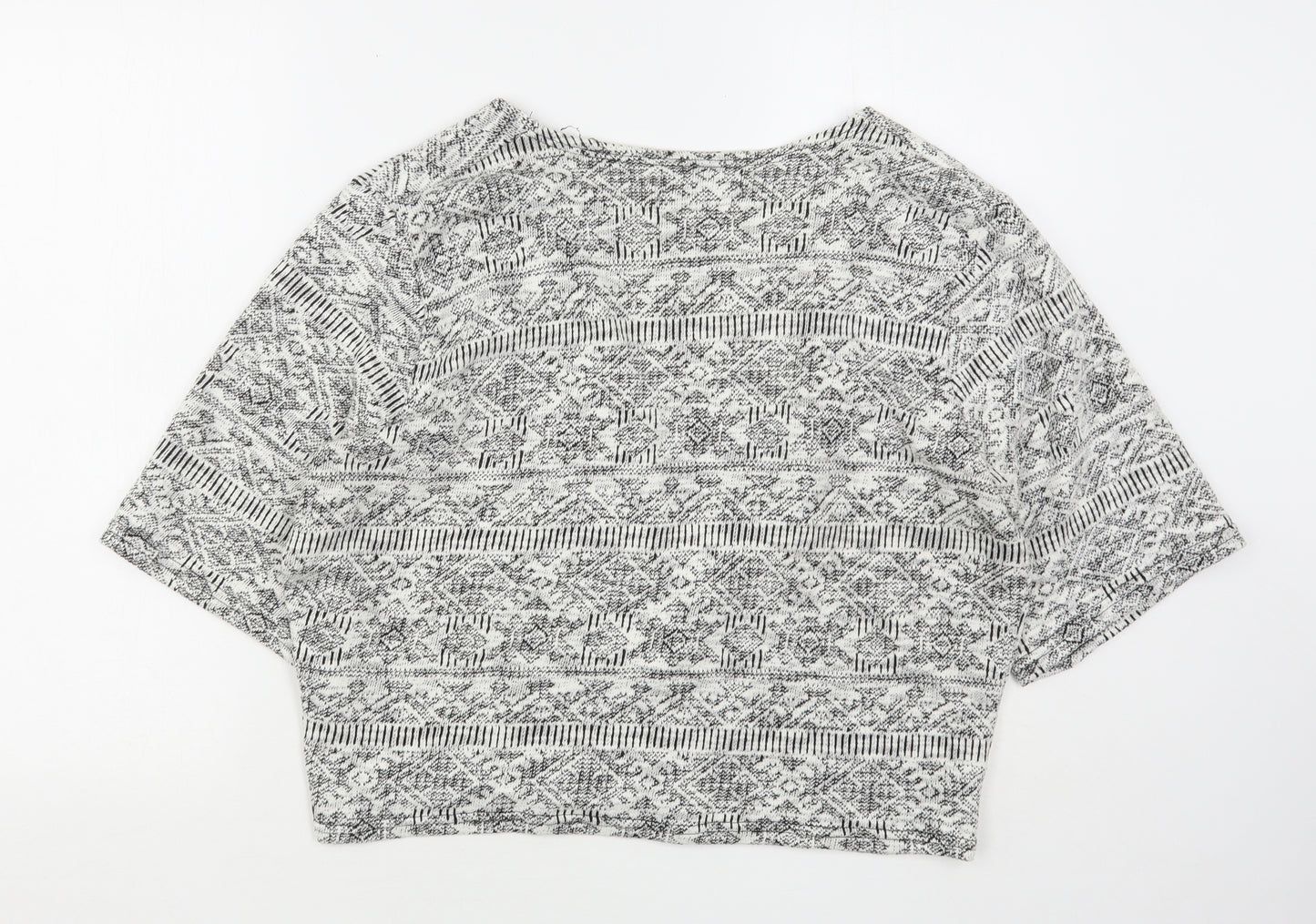 Atmosphere Womens Grey V-Neck Argyle/Diamond Polyester Cardigan Jumper Size 14