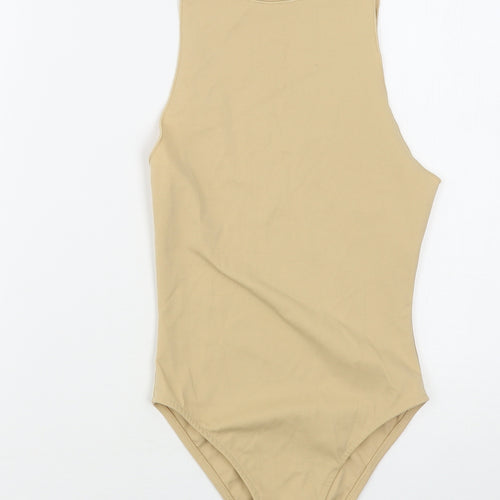 Pull&Bear Womens Beige  Polyamide Bodysuit One-Piece Size S